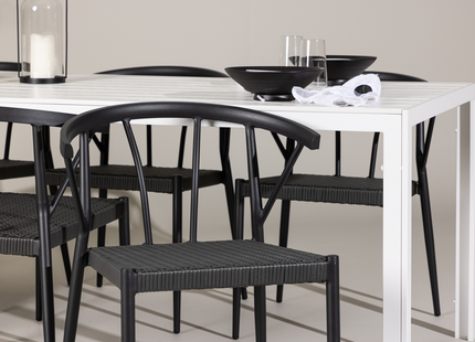 Venture Home Stina & Break Matgrupp Utomhus Med 6st Matstolar Svart/Vit