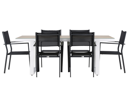 Venture Home Copacabana & Merlo Matgrupp Utomhus Med 6st Matstolar Svart/Vit