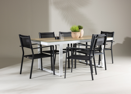 Venture Home Copacabana & Merlo Matgrupp Utomhus Med 6st Matstolar Svart/Vit