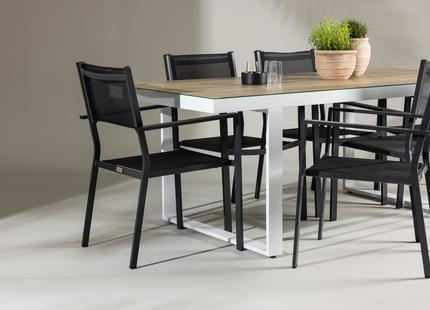 Venture Home Copacabana & Merlo Matgrupp Utomhus Med 6st Matstolar Svart/Vit