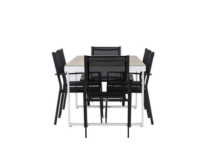 Venture Home Copacabana & Merlo Matgrupp Utomhus Med 6st Matstolar Svart/Vit