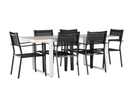 Venture Home Copacabana & Merlo Matgrupp Utomhus Med 6st Matstolar Svart/Vit