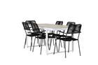 Venture Home Lindos & Merlo Matgrupp Utomhus Med 6st Matstolar Svart/Vit