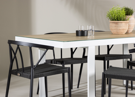 Venture Home Stina & Merlo Matgrupp Utomhus Med 6st Matstolar Svart/Vit