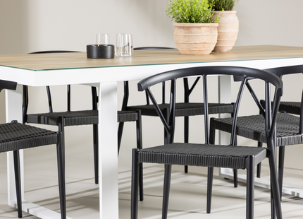 Venture Home Stina & Merlo Matgrupp Utomhus Med 6st Matstolar Svart/Vit