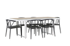 Venture Home Stina & Merlo Matgrupp Utomhus Med 6st Matstolar Svart/Vit