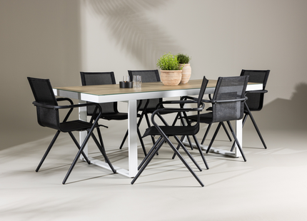 Venture Home Alina & Merlo Matgrupp Utomhus Med 6st Matstolar Svart/Vit