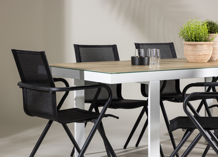 Venture Home Alina & Merlo Matgrupp Utomhus Med 6st Matstolar Svart/Vit