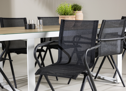 Venture Home Alina & Merlo Matgrupp Utomhus Med 6st Matstolar Svart/Vit
