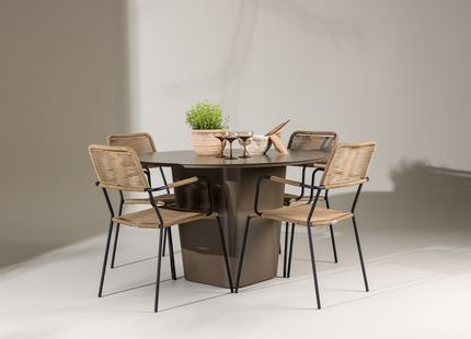 Venture Home Lindos & Santa Fe Matgrupp Utomhus Med 4st Matstolar Brun