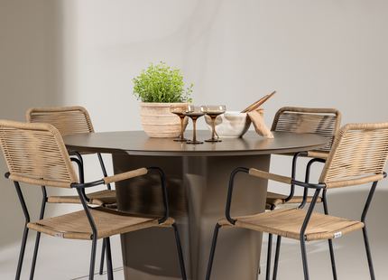 Venture Home Lindos & Santa Fe Matgrupp Utomhus Med 4st Matstolar Brun
