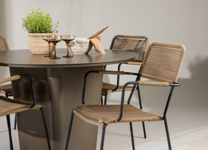 Venture Home Lindos & Santa Fe Matgrupp Utomhus Med 4st Matstolar Brun