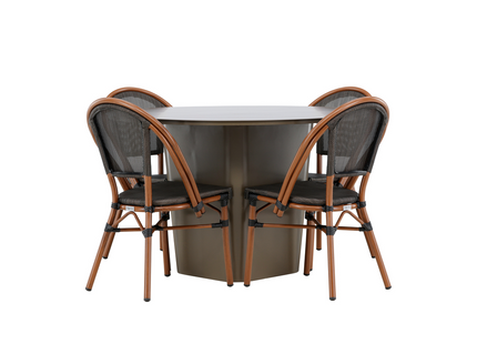 Venture Home Santa Fe & Guarda Matgrupp Utomhus Med 4st Matstolar Svart/Brun