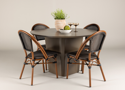 Venture Home Santa Fe & Guarda Matgrupp Utomhus Med 4st Matstolar Svart/Brun