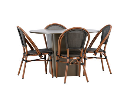 Venture Home Santa Fe & Guarda Matgrupp Utomhus Med 4st Matstolar Svart/Brun