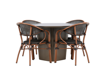 Venture Home Santa Fe & Vila Matgrupp Utomhus Med 4st Matstolar Svart/Brun