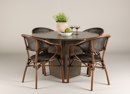 Venture Home Santa Fe & Vila Matgrupp Utomhus Med 4st Matstolar Svart/Brun