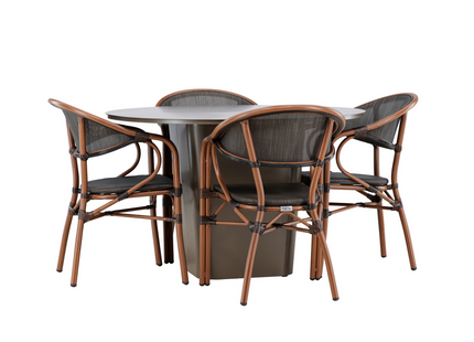 Venture Home Santa Fe & Vila Matgrupp Utomhus Med 4st Matstolar Svart/Brun