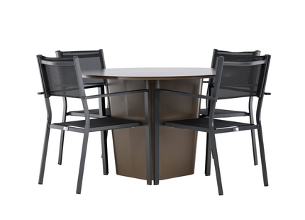 Venture Home Copacabana & Santa Fe Matgrupp Utomhus Med 4st Matstolar Svart/Brun