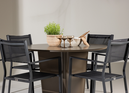 Venture Home Copacabana & Santa Fe Matgrupp Utomhus Med 4st Matstolar Svart/Brun