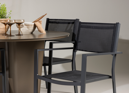 Venture Home Copacabana & Santa Fe Matgrupp Utomhus Med 4st Matstolar Svart/Brun