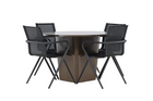 Venture Home Alina & Santa Fe Matgrupp Utomhus Med 4st Matstolar Svart/Brun