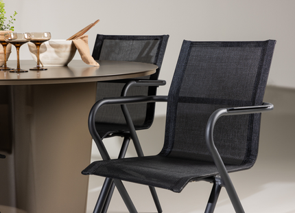 Venture Home Alina & Santa Fe Matgrupp Utomhus Med 4st Matstolar Svart/Brun