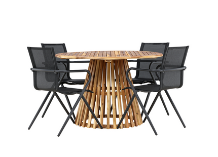 Venture Home Alina & Lumpur Matgrupp Utomhus Med 6st Matstolar Svart/Natur