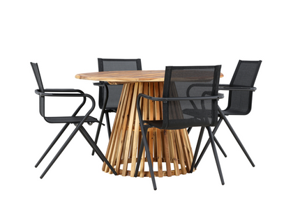 Venture Home Alina & Lumpur Matgrupp Utomhus Med 6st Matstolar Svart/Natur