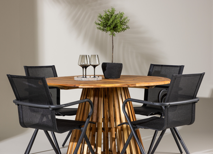 Venture Home Alina & Lumpur Matgrupp Utomhus Med 6st Matstolar Svart/Natur