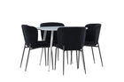 Venture Home Plaza & Modesto Runda Matbord ⌀100 Grå + Matstolar 2-pack Svart