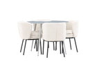 Venture Home Plaza & Agnes Runda Matbord ⌀100 Grå + Matstolar 2-pack Vit