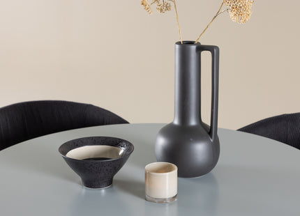 Venture Home Plaza & Berit Runda Matbord ⌀100 Grå + Matstolar Svart