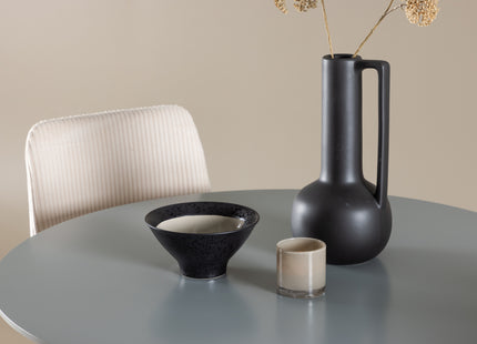 Venture Home Plaza & Leone Runda Matbord ⌀100 Grå + Matstolar 2-pack Beige