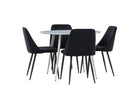 Venture Home Night & Plaza Matstolar 2-pack Svart + Runda Matbord ⌀100 Grå