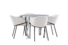 Venture Home Evelina & Plaza Matstolar 2-pack Grå + Runda Matbord ⌀100 Grå