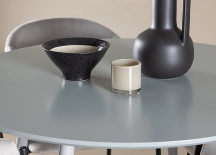 Venture Home Evelina & Plaza Matstolar 2-pack Grå + Runda Matbord ⌀100 Grå