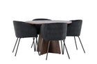 Venture Home Berit & Bootcut Matstolar Svart + Runda Matbord ⌀110 Mocca