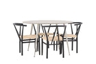 Venture Home Alfons & Plaza Matstolar Svart + Runda Matbord ⌀120 Beige
