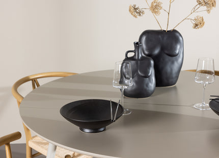 Venture Home Alfons & Plaza Matstolar Beige + Runda Matbord ⌀120 Beige