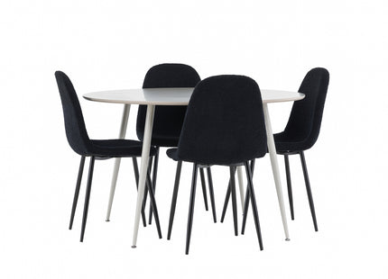Venture Home Polar & Plaza Matstolar 2-pack Svart + Runda Matbord ⌀120 Beige