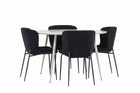 Venture Home Plaza & Modesto Runda Matbord ⌀120 Beige + Matstolar 2-pack Svart
