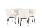 Venture Home Agnes & Plaza Matstolar 2-pack Vit + Runda Matbord ⌀120 Beige