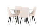 Venture Home Leone & Plaza Matstolar 2-pack Beige + Runda Matbord ⌀120 Beige