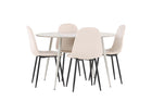Venture Home Polar & Plaza Matstolar 2-pack Beige + Runda Matbord ⌀120 Beige