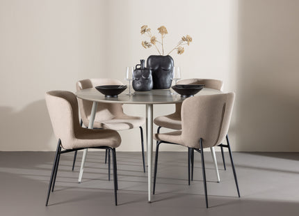 Venture Home Modesto & Plaza Matstolar 2-pack Beige + Runda Matbord ⌀120 Beige