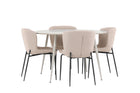 Venture Home Modesto & Plaza Matstolar 2-pack Beige + Runda Matbord ⌀120 Beige