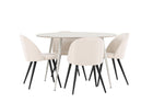 Venture Home Velvet & Plaza Matstolar 2-pack Beige + Runda Matbord ⌀120 Beige