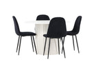 Venture Home Polar & Härön Matstolar 2-pack Svart + Runda Matbord ⌀110 Vit