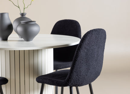 Venture Home Polar & Härön Matstolar 2-pack Svart + Runda Matbord ⌀110 Vit
